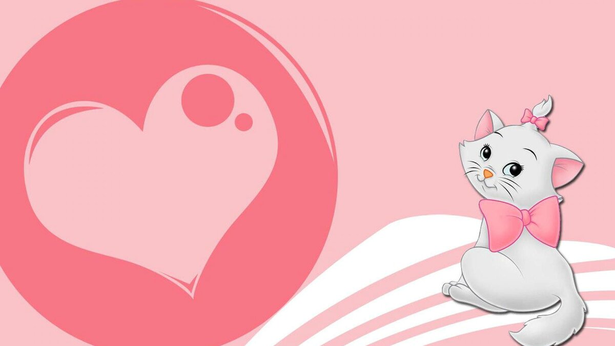 Background cute màu hồng với chú mèo xinh xắn