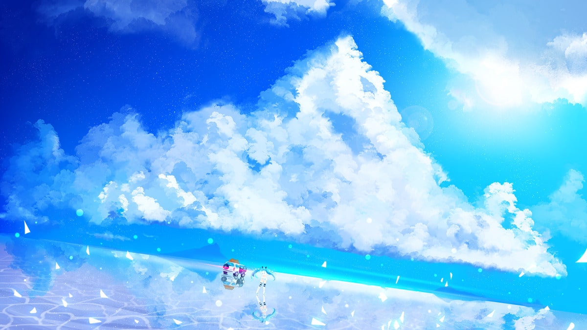 Background cute đám mây xanh đẹp