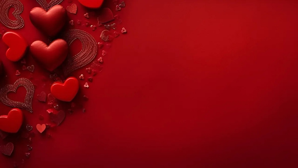 Background cute màu đỏ hình trái tim ấn tượng