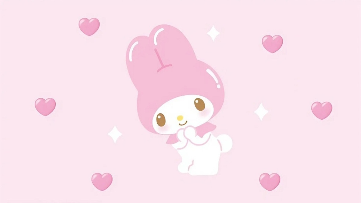 Background cute chú thỏ màu hồng xinh xắn