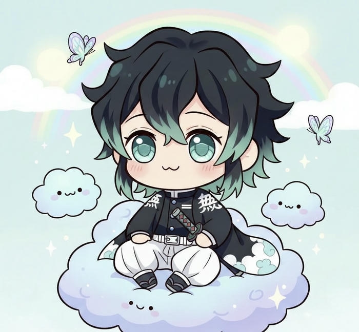 Chibi Muichirou ánh mắt xa