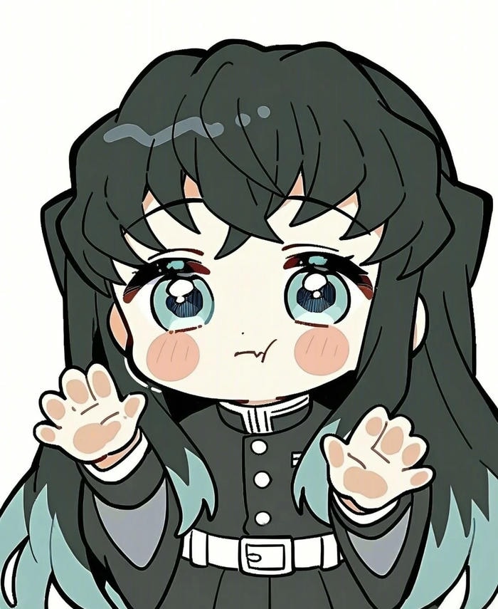 Muichirou chibi đứng im không nói