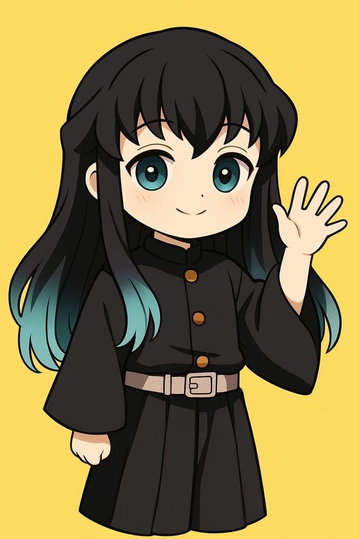 Muichirou chibi đứng im trông ngơ ngác