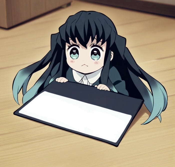 Chibi Muichirou trông hơi buồn