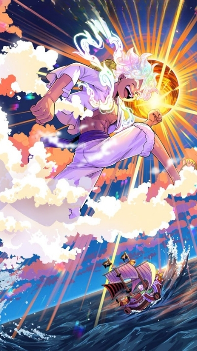 Hình nền Luffy Gear 5 Nika ngầu