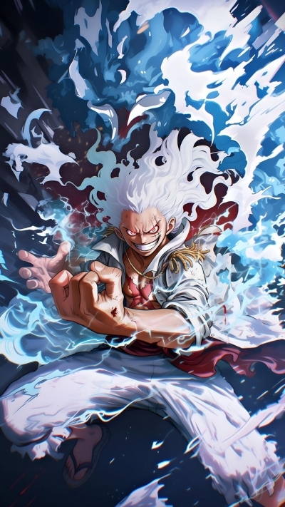 Wallpaper Luffy Gear 5 mãn nhãn 4K