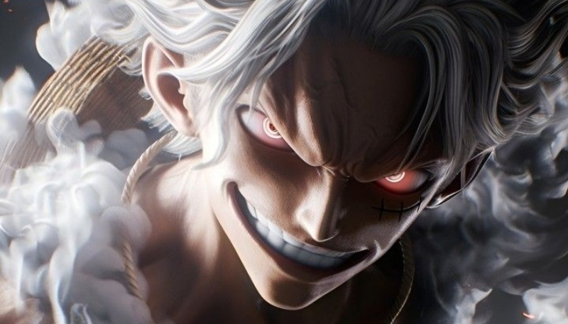 Ảnh nền Luffy Gear 5 ngầu 3D hoành tráng