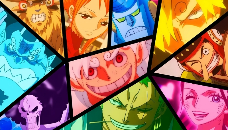 Hình nền Luffy Gear 5 và đồng đội cho máy tính