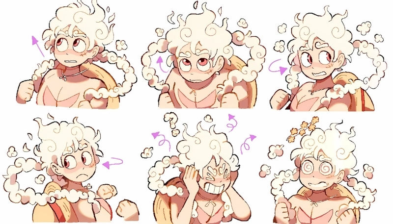 Ảnh Luffy Gear 5 chibi dễ thương cho máy tính