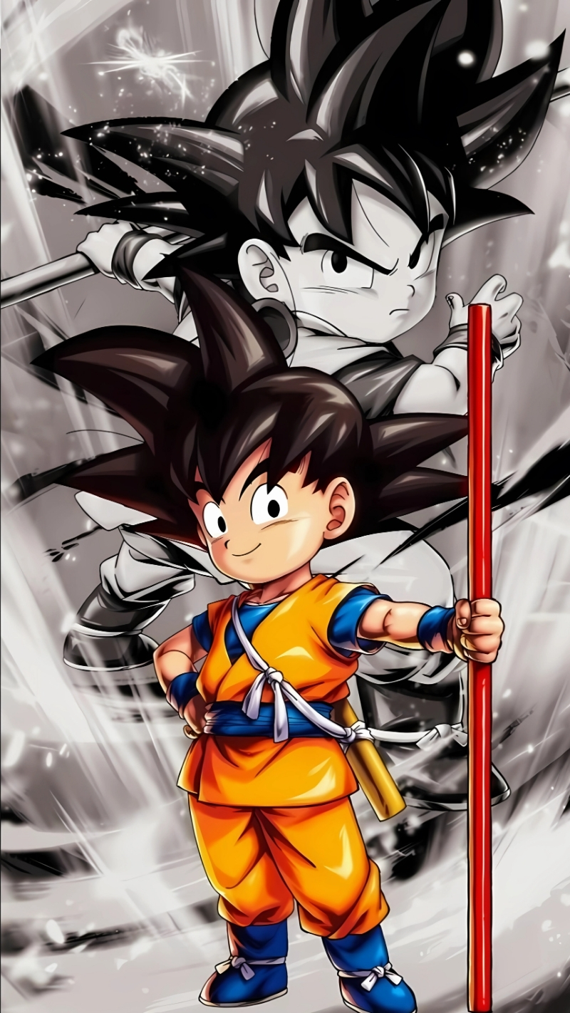Ảnh nền Songoku cute phiên bản nhí