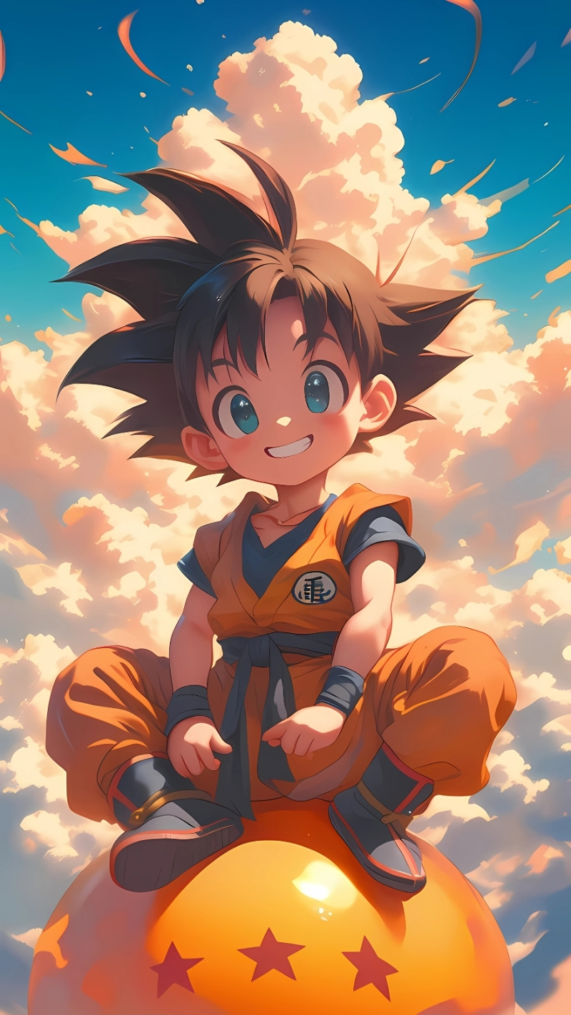 Bộ sưu tập hình nền Songoku dễ thương phiên bản nhí