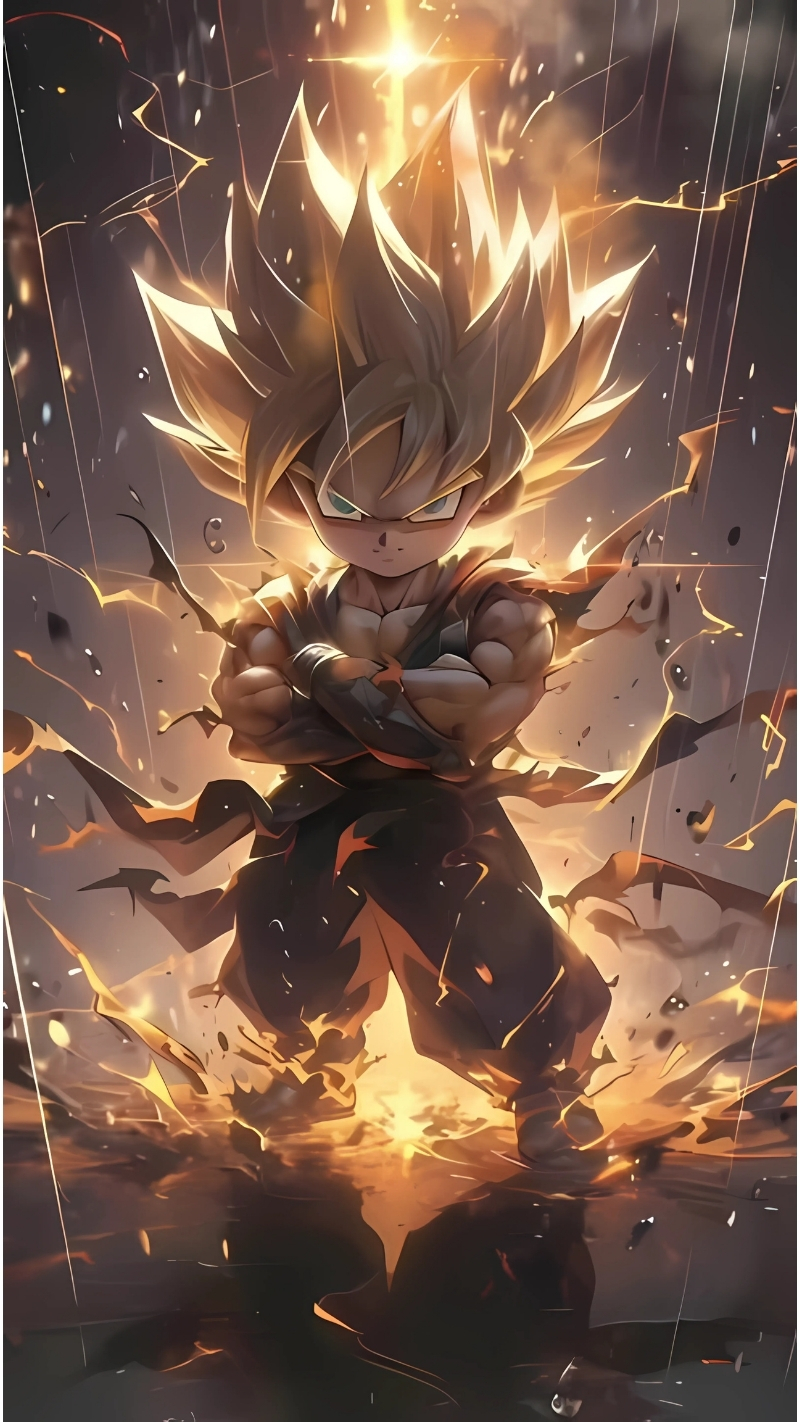 Wallpaper Songoku nhí cute 4K