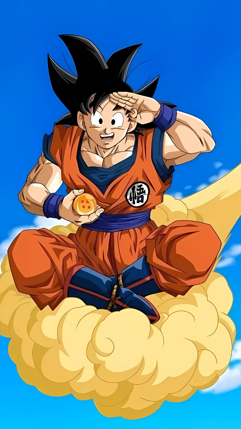 Hình nền Songoku cưỡi Cân Đẩu Vân 4K