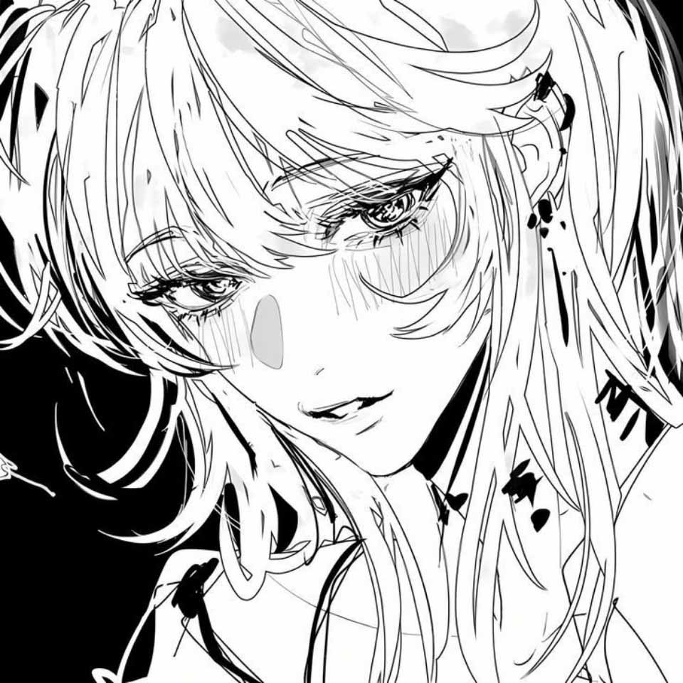 Anh buon avatar anime nu den trang 960px 960px avatar 7