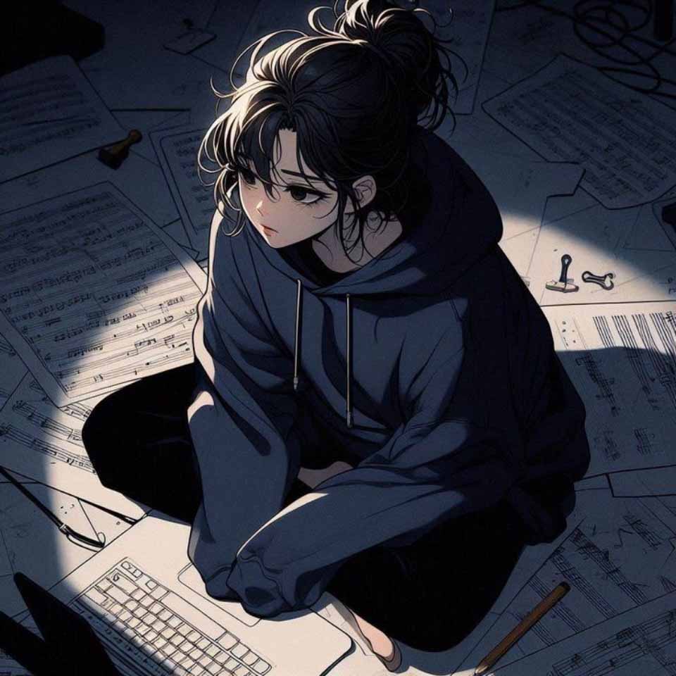 Anh buon avatar anime nu den trang 960px 960px avatar 17