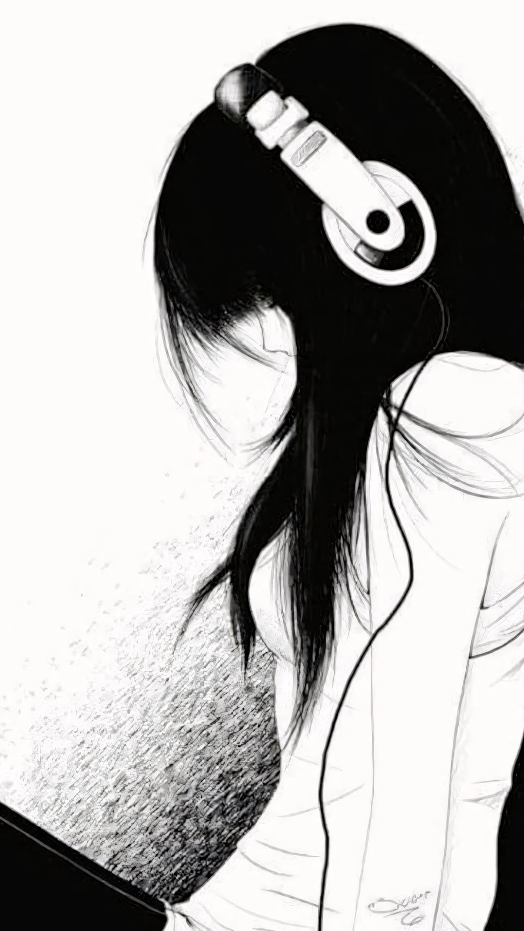 Anh anime nu trang den buon 1920px 1080px full hd 4