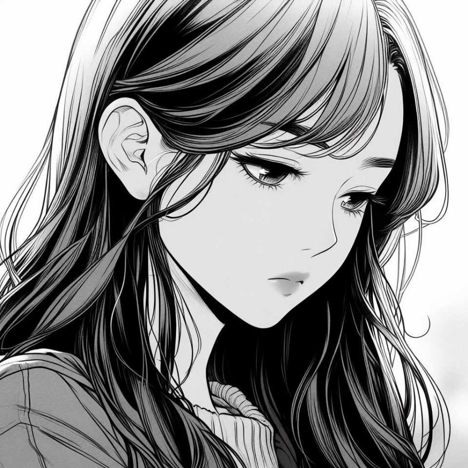 Anh anime nu trang den buon cool ngau 960px 960px avatar 1