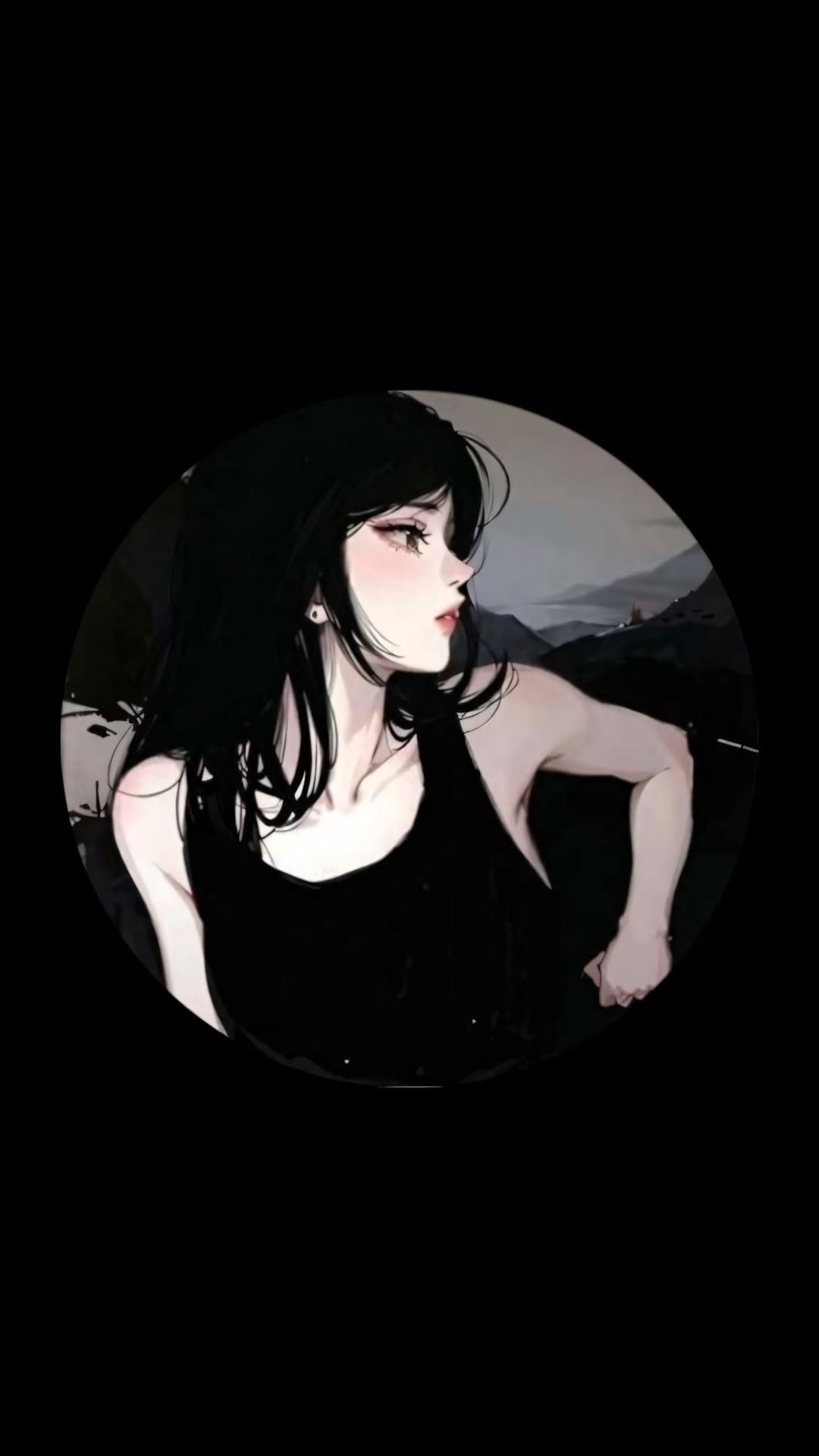 Anh anime nu trang den buon 1920px 1080px full hd 1