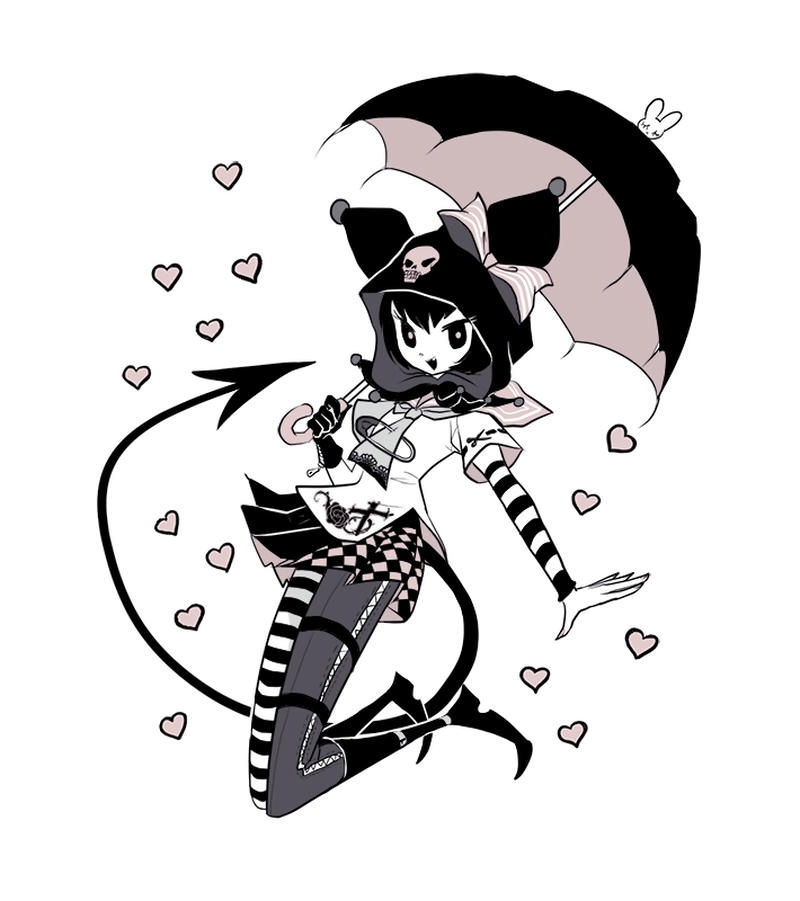 Ảnh kuromi anime đen trắng nghệ thuật đơn giản mà chất