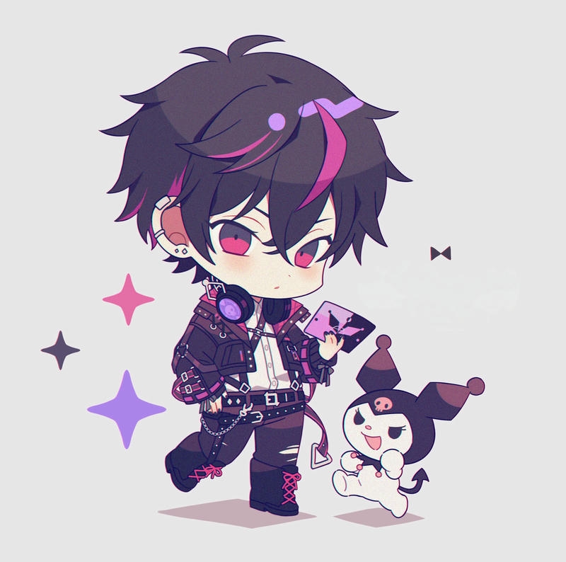 Ảnh kuromi anime phiên bản nam chibi nhỏ nhắn dễ thương