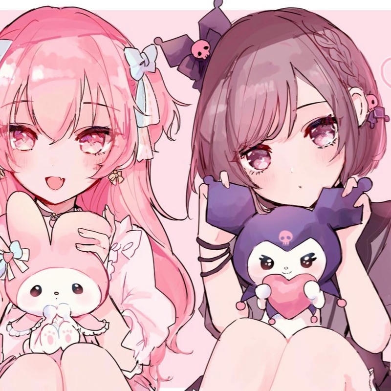 Hai cô gái hóa thân Kuromi và Melody thân thiết đẹp