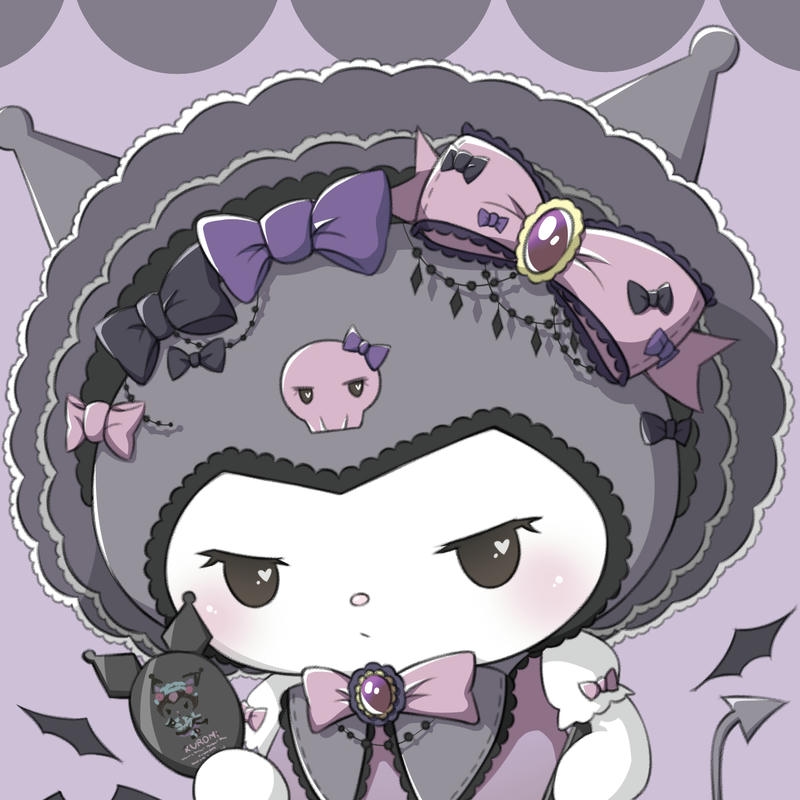 Ảnh kuromi anime nhân vật hoạt hình mắt to tròn đáng yêu