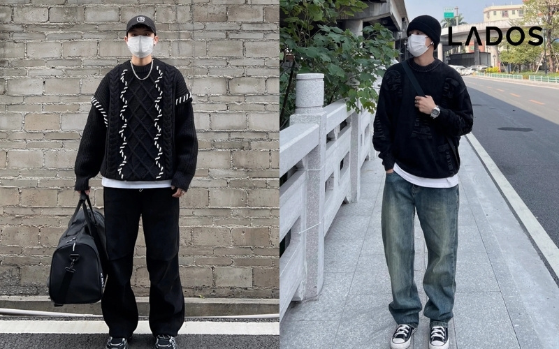 Phoi layer voi ao thun trang cung voi ao sweater