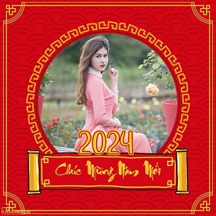 Khung avatar facebook chúc mừng năm mới 2024