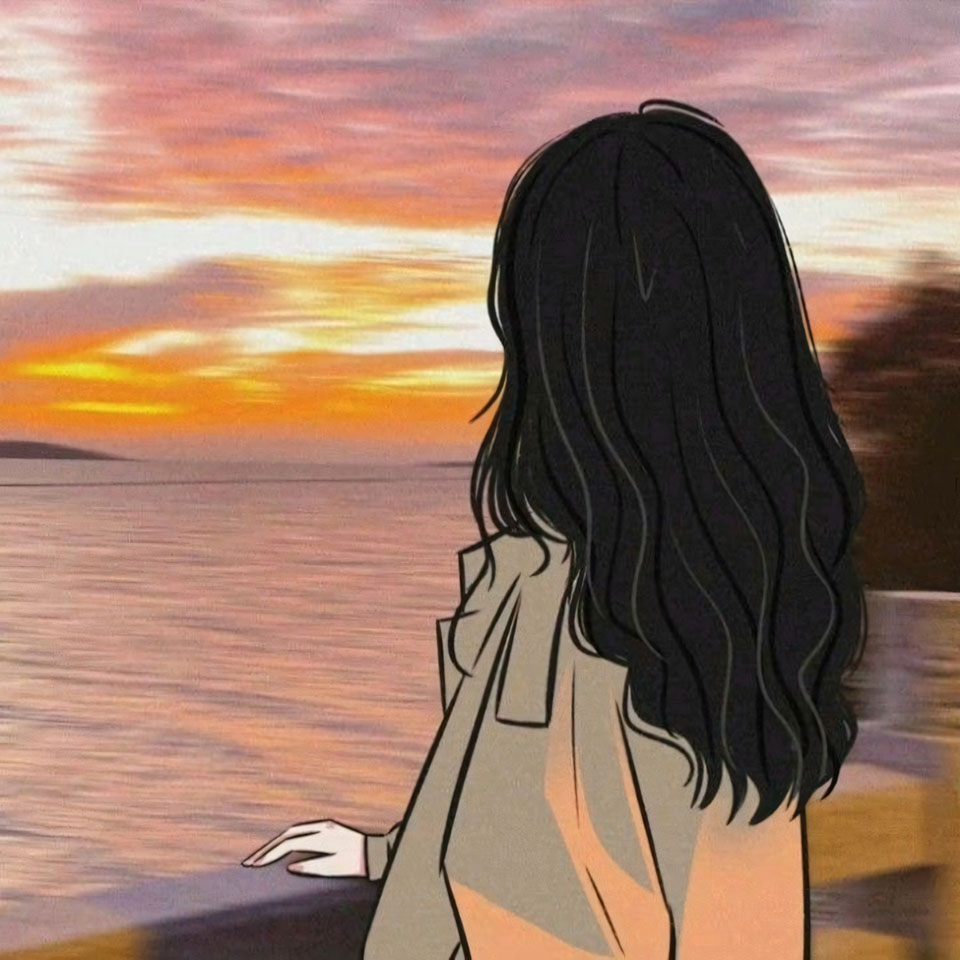 Avatar anh co gai buon quay lung anime 960px 960px avatar 2