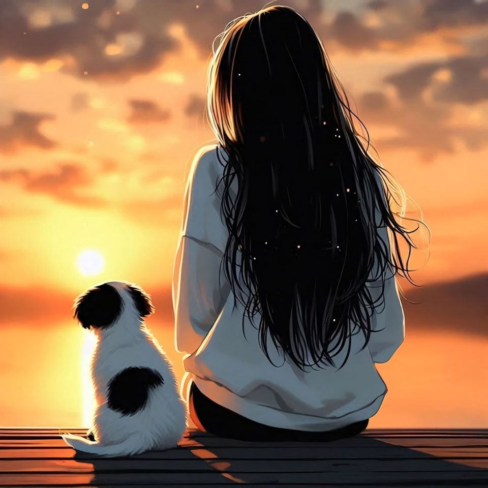 Avatar anh co gai buon quay lung anime 960px 960px avatar 3