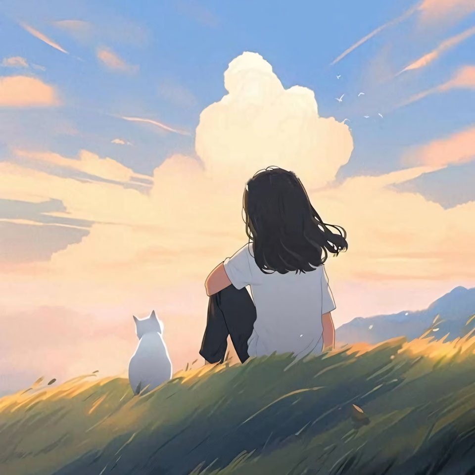 Avatar anh co gai buon quay lung anime 960px 960px avatar 25