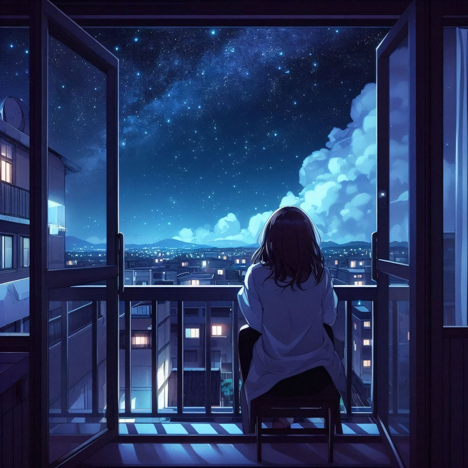 Avatar anh co gai buon quay lung anime 960px 960px avatar 27