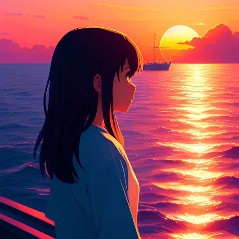 Avatar anh co gai buon quay lung anime 960px 960px avatar 29