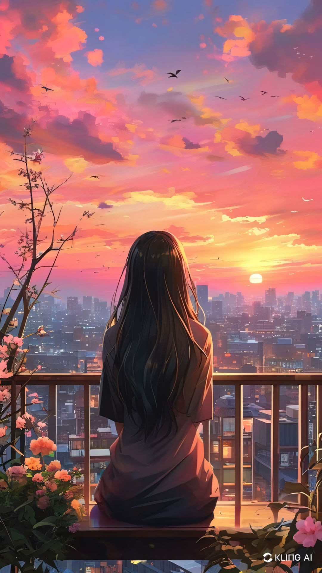 Hinh nen anh co gai buon quay lung anime 1920px 1080px full hd 3 1