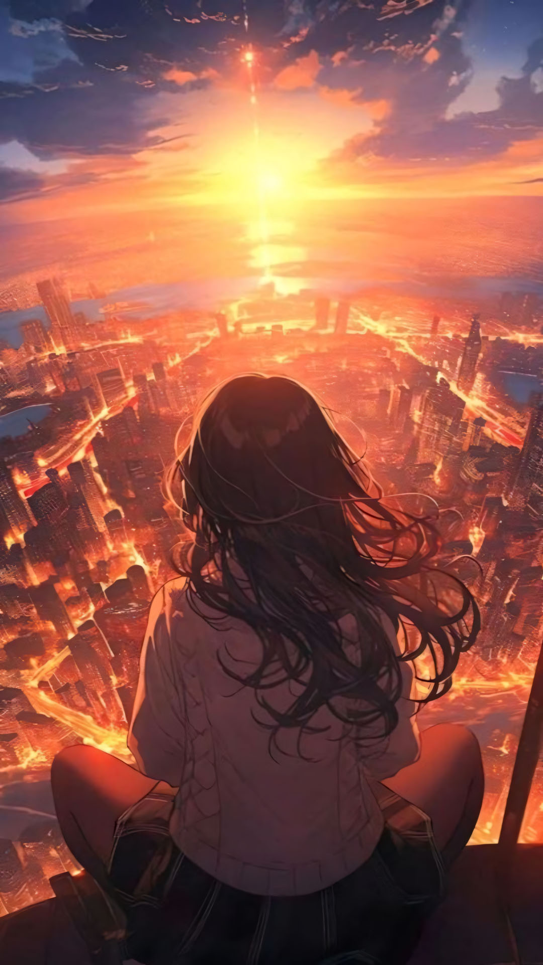 Hinh nen anh co gai buon quay lung anime 1920px 1080px full hd 9 1