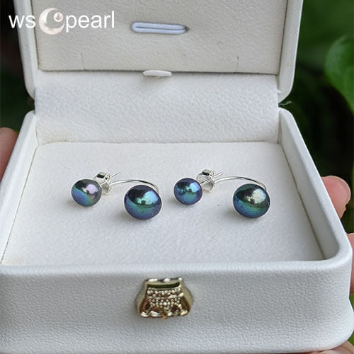 Bông tai ngọc trai xanh đen