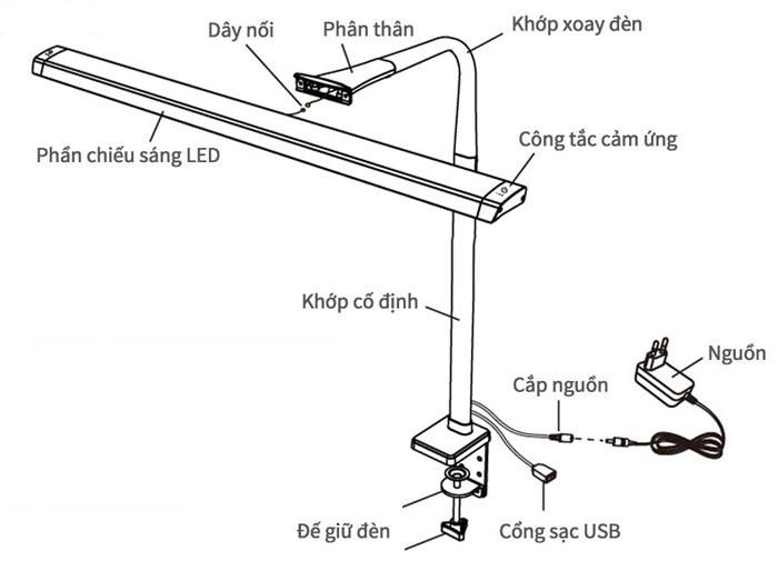 Cấu tạo của đèn học để bàn