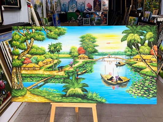Tranh đồng quê sông nước miền tây STT085