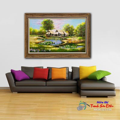 Tranh phong cảnh làng quê yên bình stt021