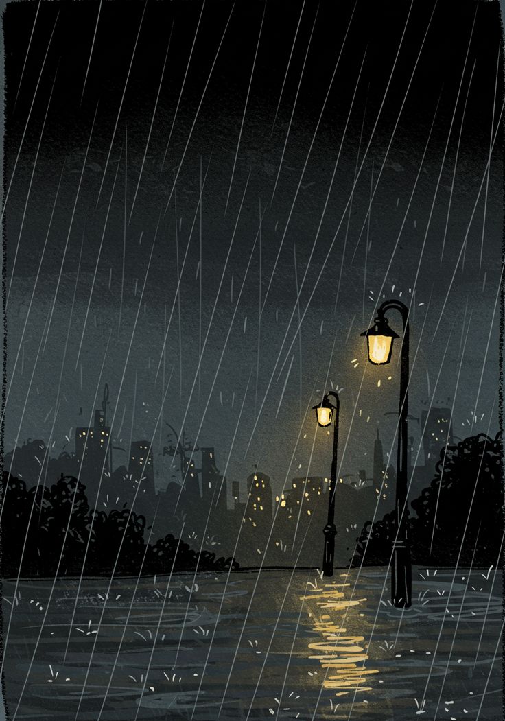 Hình ảnh mưa buồn trên phố