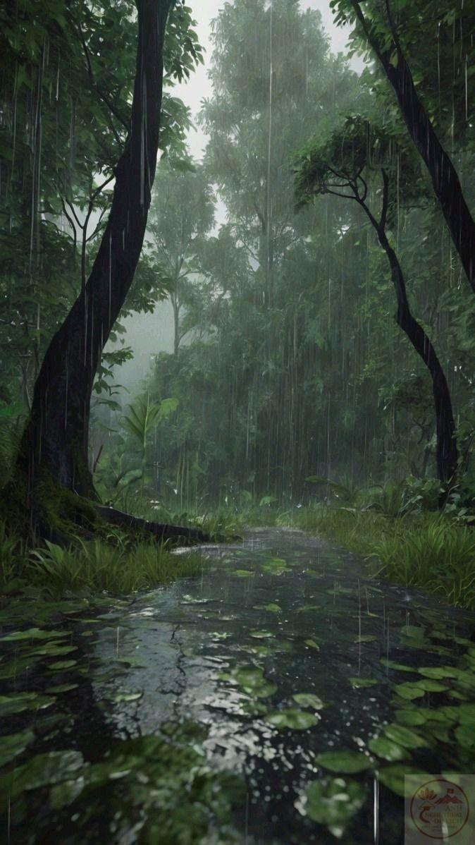 Mưa rừng khơi dậy sự yên tĩnh và cảm giác hòa mình vào thiên nhiên