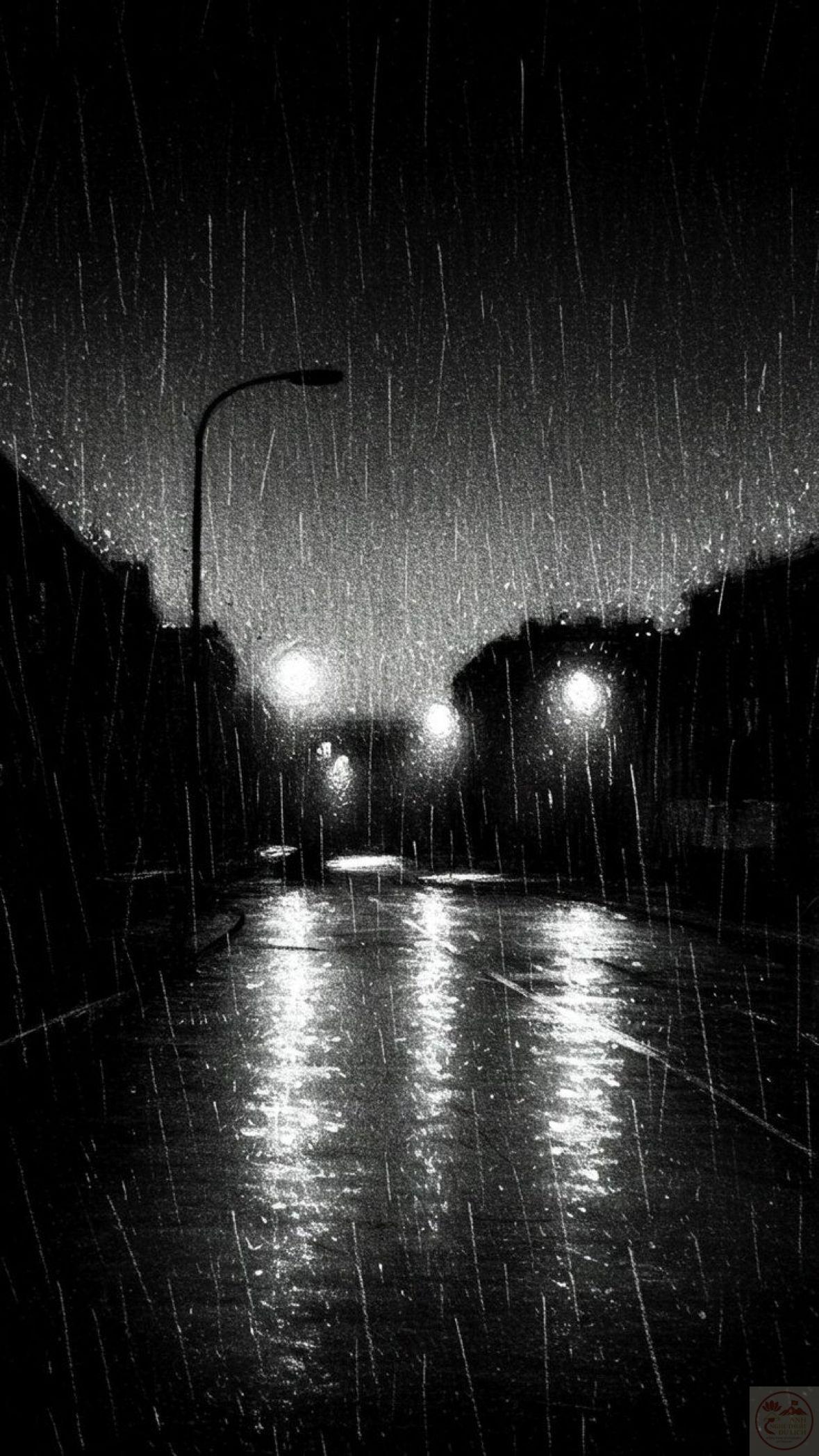 Những cơn mưa trắng đen tạo nên bức tranh đầy chiều sâu tâm trạng