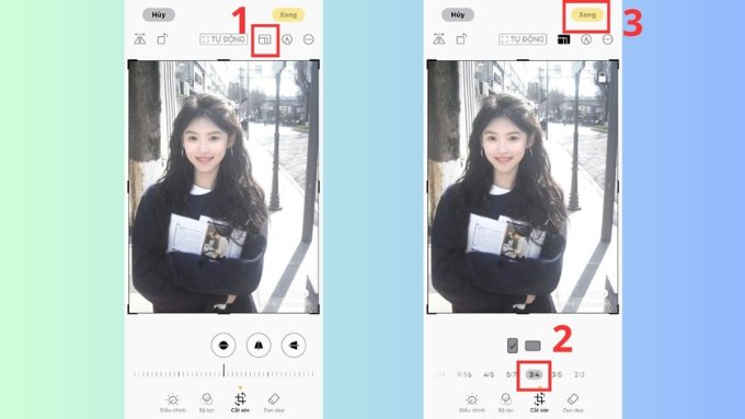 Chỉnh ảnh 3x4 bằng tính năng mặc định trên iPhone