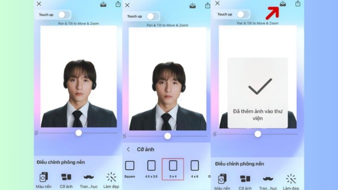 Chỉnh ảnh 3x4 bằng app chỉnh sửa ảnh