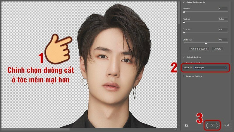 Đặt Output To là New Laye