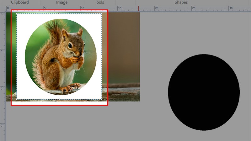 Di chuyển khung ảnh hình tròn đến vị trí ảnh cần cắt