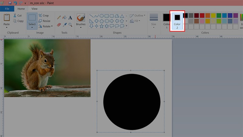 Chọn màu đen tại mục Color 2