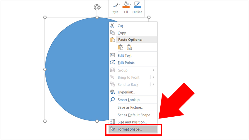 Chọn Format Shape