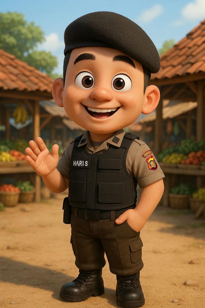 hình chibi công an đơn giản đẹp