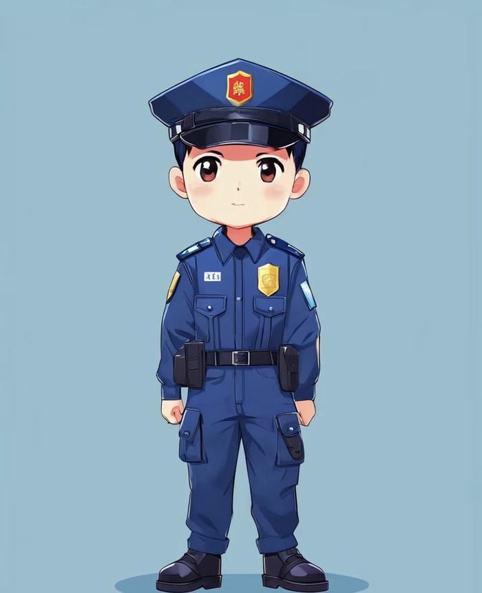 ảnh chibi công an cực yêu đời